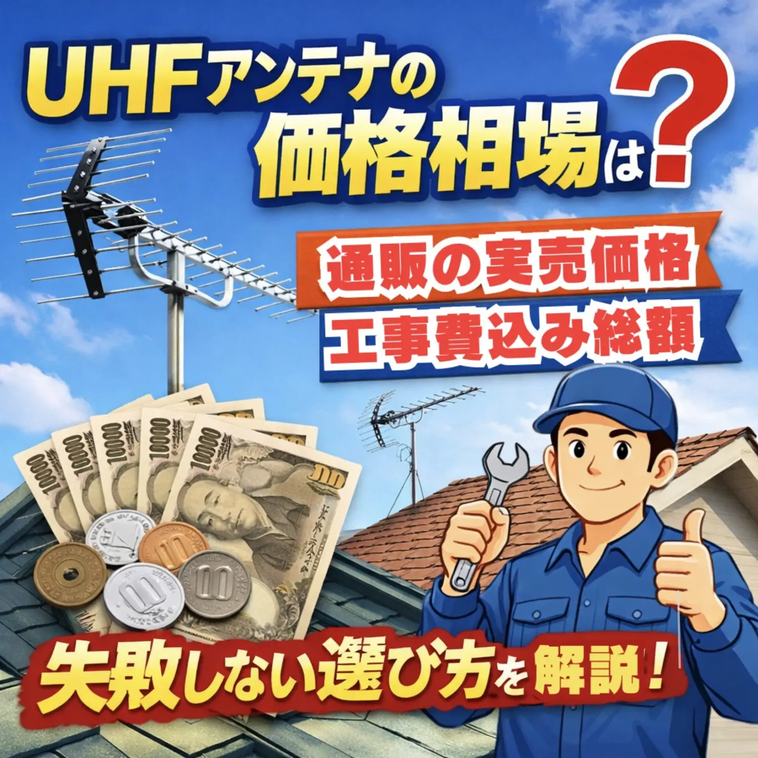 UHFアンテナ（地デジ用テレビアンテナ）の価格相場は？通販の実売価格 
